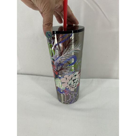 Starbucks Winter 2023 Christmas Immersive Floral Stainless Steel Tumbler 24ozNWT - Picture 2 of 9